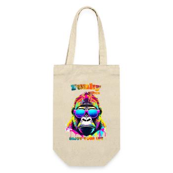 Funky vibes. enjoy your life. Gorille - Sac à bouteille - nature - Devant