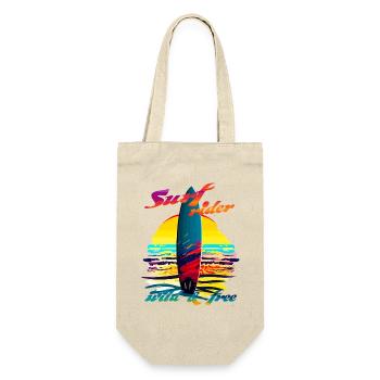 Surf-Reiter. Wild & Frei - Geschenkbeutel für Flaschen - Natur - Vorne