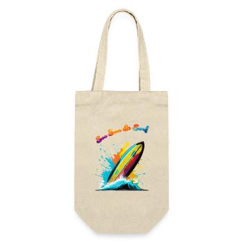 Meer, Sonne & Surfen - Geschenkbeutel für Flaschen - Natur - Vorne
