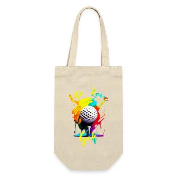 Das Leben liebt Golf - Geschenkbeutel für Flaschen - Natur - Vorne