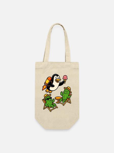 Jetpack Pinguin - Geschenkbeutel für Flaschen - Natur