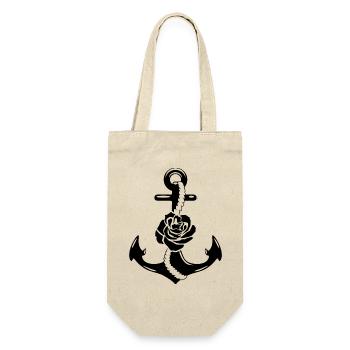 Anchor with rose - Gift Bag for Bottles - nature - Front