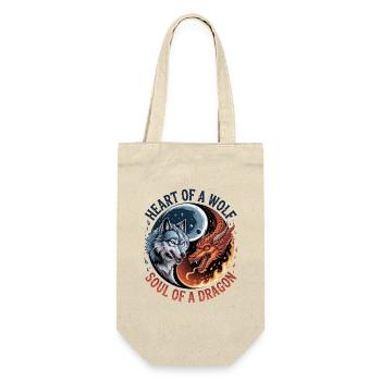 Herz des Wolfes, Seele des Drachen - Geschenkbeutel für Flaschen - Natur - Vorne