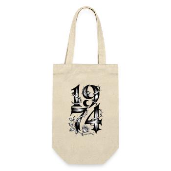 Gothic Jahreszahl 1974 Dornenrose - Geschenkbeutel für Flaschen - Natur - Vorne