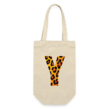 Leopard Y Letter Print - Gift Bag for Bottles - nature - Front