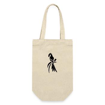 Perroquet Portrait Tatouage Élégant Oiseau Dessin - Sac à bouteille - nature - Devant