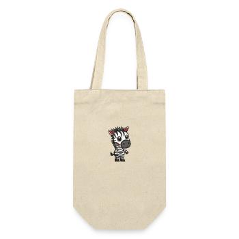 Zebra Halloween Lustig Zombie - Geschenkbeutel für Flaschen - Natur - Vorne