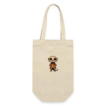 Erdmännchen Halloween Lustig Zombie - Geschenkbeutel für Flaschen - Natur - Vorne