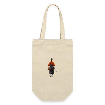 Silhouette de samouraï en robe orange - Sac à bouteille - nature - Devant