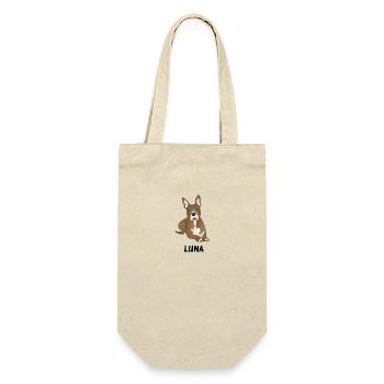 Hund Mama Hund Papa Love-r Lustiger Dackel Squad - Geschenkbeutel für Flaschen - Natur - Vorne
