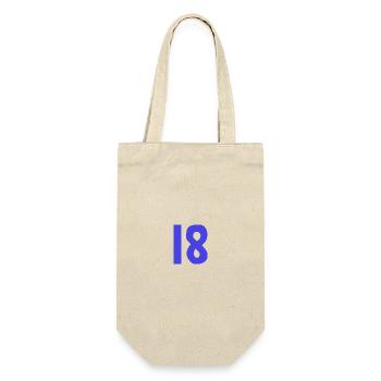 18. 18 JAHRE ALT. 18-JÄHRIGES JUBILÄUM. GEBURTSTAG 18 JAHRE. - Geschenkbeutel für Flaschen - Natur - Vorne