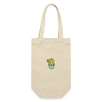 Small green cactus in pot - Gift Bag for Bottles - nature - Front