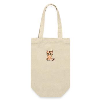 Cute Brown Cat - Geschenkbeutel für Flaschen - Natur - Vorne