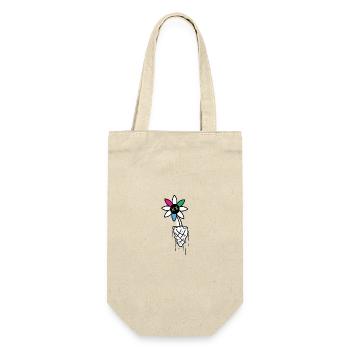 Illustration de crâne de fleur vive - Sac à bouteille - nature - Devant