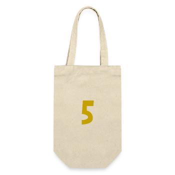 5. 5 ANS. 5e ANNIVERSAIRE. ANNIVERSAIRE 5 ANS. 5 - Sac à bouteille - nature - Devant