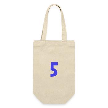 5. 5 ANS. 5e ANNIVERSAIRE. ANNIVERSAIRE 5 ANS. 5 - Sac à bouteille - nature - Devant