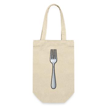 Gabel - Geschenkbeutel für Flaschen - Natur - Vorne
