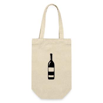 Weinglas, Wein, Weinflasche - Geschenkbeutel für Flaschen - Natur - Vorne