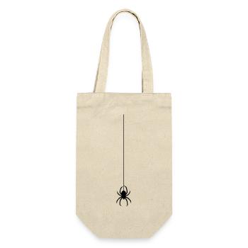 spinne am faden - Geschenkbeutel für Flaschen - Natur - Vorne