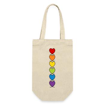 LGBT CSD LGBTQ+ HEART RAINBOW HEARTS PRIDE MONTH - Gift Bag for Bottles - nature - Front