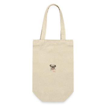 Hund - Geschenkbeutel für Flaschen - Natur - Vorne