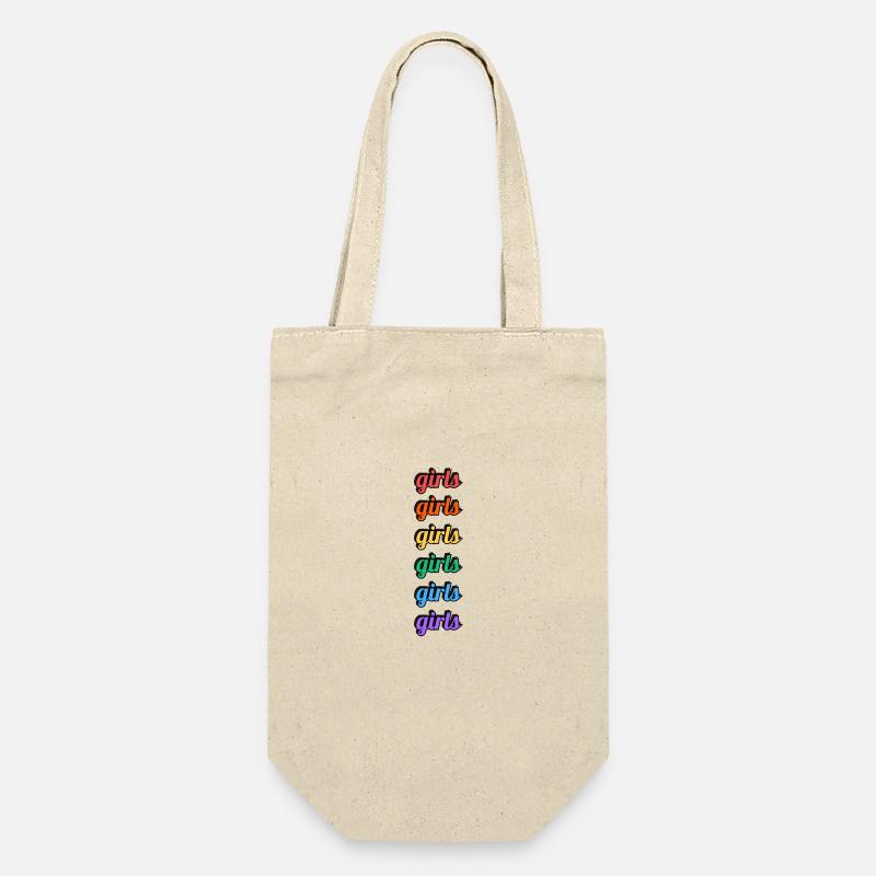 Lesbische Mädchen Regenbogen Text - Geschenkbeutel für Flaschen - Natur