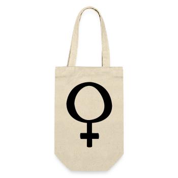 Frauen Symbol - Geschenkbeutel für Flaschen - Natur - Vorne