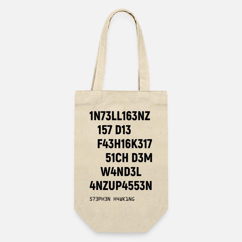 Leetspeak Intelligenz Spruch für Nerds und Hacker - Geschenkbeutel für Flaschen - Natur