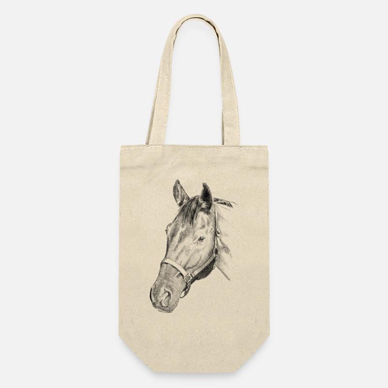 Pferd - Geschenkbeutel für Flaschen - Natur