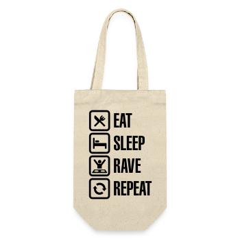 Eat sleep rave repeat - Geschenkbeutel für Flaschen - Natur - Vorne