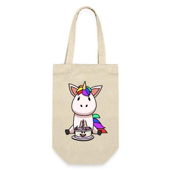 Unicorn Birthday Cake Cake Child - Gift Bag for Bottles - nature - Front