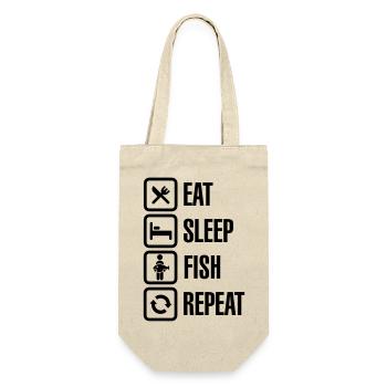 Eat - sleep - fish - repeat - Geschenkbeutel für Flaschen - Natur - Vorne