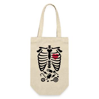 Halloween-Röntgenstrahl-Kostüm Süßigkeiten - Geschenkbeutel für Flaschen - Natur - Vorne