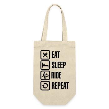 Eat sleep ride repeat - Geschenkbeutel für Flaschen - Natur - Vorne
