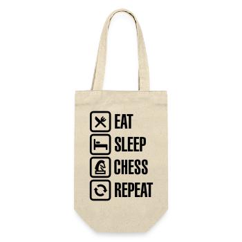 Eat Sleep Chess Repeat - Geschenkbeutel für Flaschen - Natur - Vorne