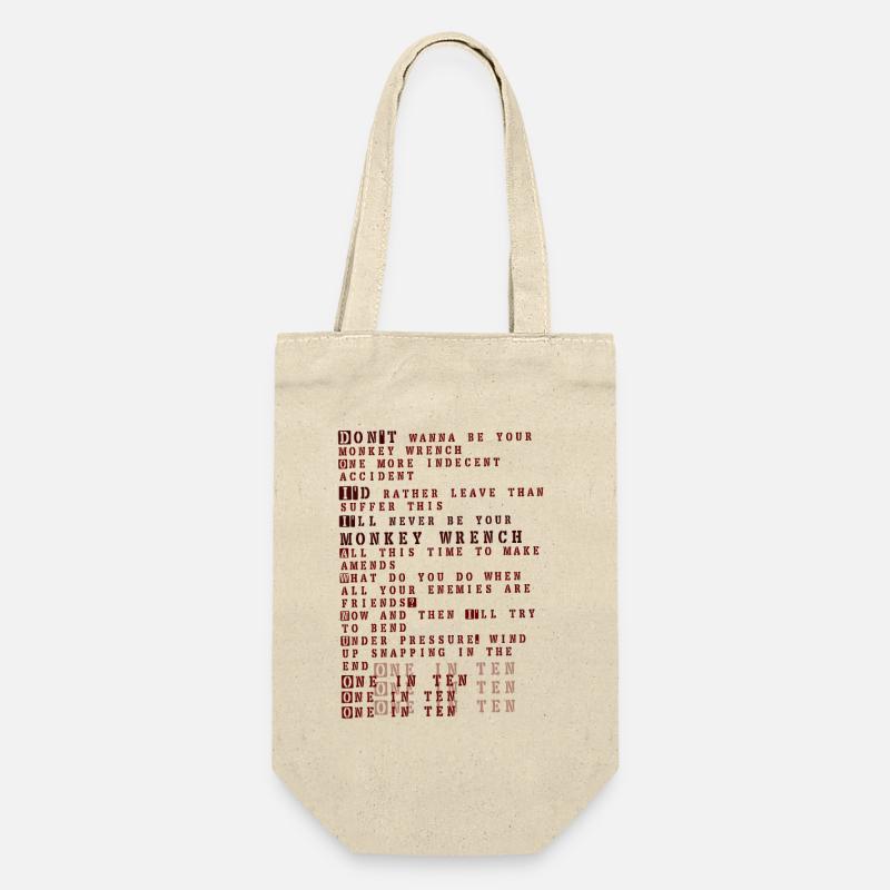Foo fighters lyrics - monkey wrench - Geschenkbeutel für Flaschen - Natur