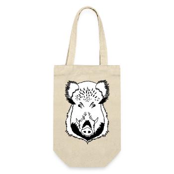Wild boar head black and white - Gift Bag for Bottles - nature - Front