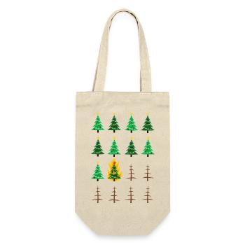 arbre de Noël brûlant, Noël, arbre de Noël - Sac à bouteille - nature - Devant