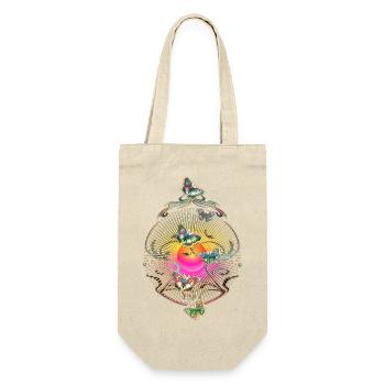 Butterflies Flourishes Tendrils Sun Pattern - Gift Bag for Bottles - nature - Front
