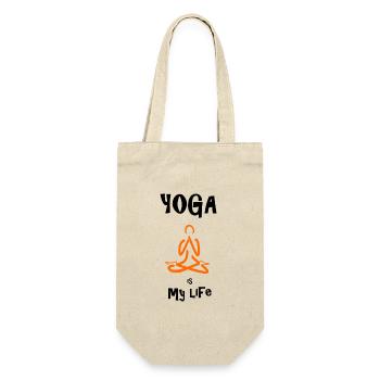 Yoga - Geschenkbeutel für Flaschen - Natur - Vorne