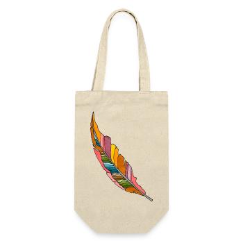 Feather - Gift Bag for Bottles - nature - Front