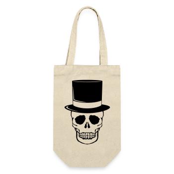 Skull Zylinder - Geschenkbeutel für Flaschen - Natur - Vorne