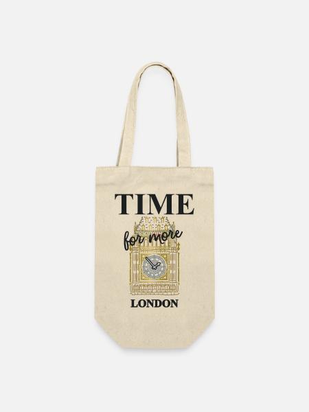 London, Big Ben, Elizabeth Tower, Uhrenturm - Geschenkbeutel für Flaschen - Natur