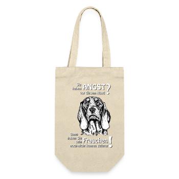 Angst vor SchweizerLaufhund? Frauchen! - Geschenkbeutel für Flaschen - Natur - Vorne