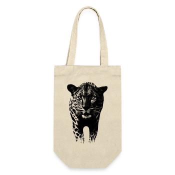 Leopard Gepard Raubkatze - Geschenkbeutel für Flaschen - Natur - Vorne