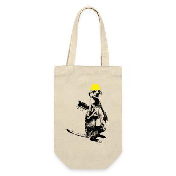 Suricate Guitariste Chapeau Jaune - Sac à bouteille - nature - Devant