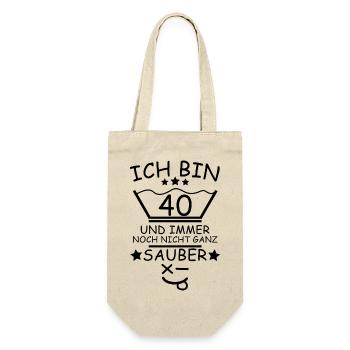 40. Geburtstag Wäsche Design - Geschenkbeutel für Flaschen - Natur - Vorne