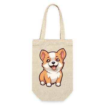 Süßer kleiner Hund - Geschenkbeutel für Flaschen - Natur - Vorne