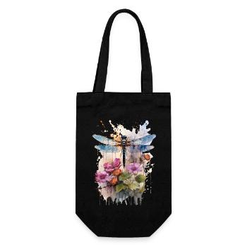 Libellule comme aquarelle - Sac à bouteille - noir - Devant
