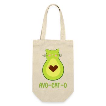 Eine lustige Avocato Katze Avocado Katzen - Geschenkbeutel für Flaschen - Natur - Vorne